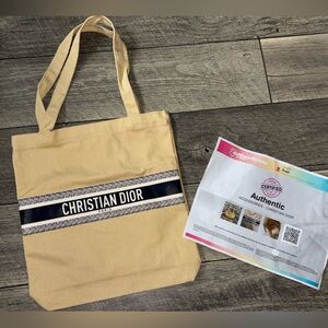 New Christian Dior Tan Tote Bag with Authentication